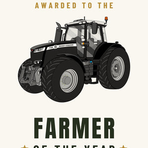 Furrow & Fields Greeting Card Farmer of the Year Massey Ferguson 7726S Black Beauty | Greeting Card Quality Farmers Merch