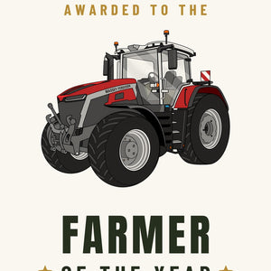 Furrow & Fields Greeting Card Farmer of the Year Massey Ferguson 9X | Greeting Card Quality Farmers Merch