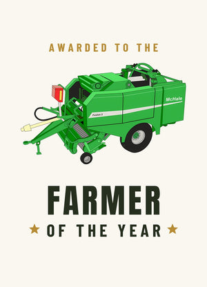 Furrow & Fields Greeting Card Farmer of the Year McHale Fusion 2 Big Baler | Greeting Card Quality Farmers Merch