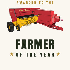 Furrow & Fields Greeting Card Farmer of the Year New Holland 274 Square Baler | Greeting Card Quality Farmers Merch