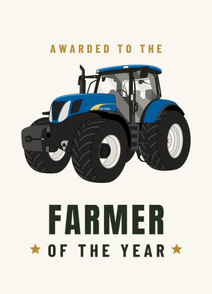 Furrow & Fields Greeting Card Farmer of the Year New Holland 7040 | Greeting Card Quality Farmers Merch