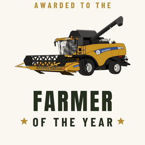Furrow & Fields Greeting Card Farmer of the Year New Holland CX 8060 Combine Harvester | Greeting Card Quality Farmers Merch