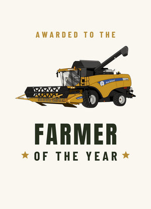 Furrow & Fields Greeting Card Farmer of the Year New Holland CX 8060 Combine Harvester | Greeting Card Quality Farmers Merch