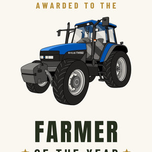 Furrow & Fields Greeting Card Farmer of the Year New Holland TM 150 Super Steer | Greeting Card Quality Farmers Merch