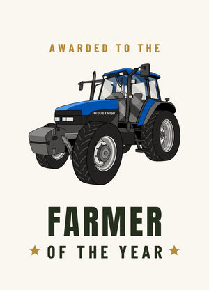 Furrow & Fields Greeting Card Farmer of the Year New Holland TM 150 Super Steer | Greeting Card Quality Farmers Merch