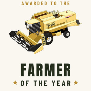 Furrow & Fields Greeting Card Farmer of the Year New Holland TX 66 Combine Harvester | Greeting Card Quality Farmers Merch