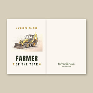 Furrow & Fields Greeting Card Farmer of the Year Terex 860 Elite Pencil Sketch | Greeting Card Quality Farmers Merch