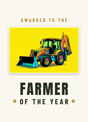 Furrow & Fields Greeting Card Farmer of the Year Terex 860 Elite Pop Art | Greeting Card Quality Farmers Merch