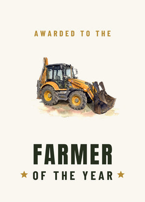 Furrow & Fields Greeting Card Farmer of the Year Terex 860 Elite Watercolour | Greeting Card Quality Farmers Merch