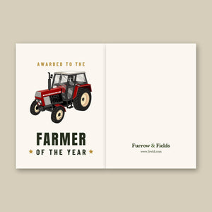 Furrow & Fields Greeting Card Farmer of the Year Zetor Crystal 8011 | Greeting Card Quality Farmers Merch