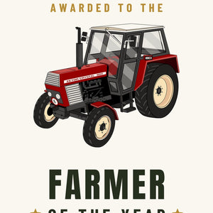 Furrow & Fields Greeting Card Farmer of the Year Zetor Crystal 8011 | Greeting Card Quality Farmers Merch