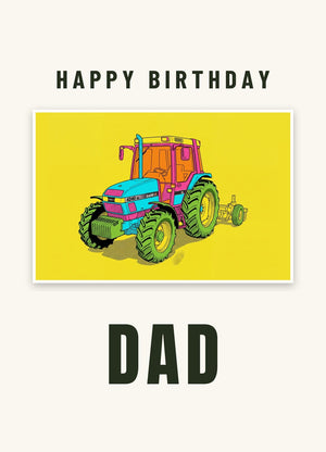 Furrow & Fields Greeting Card Happy Birthday Dad Case IH 4240 XL Pro Pop Art | Greeting Card Quality Farmers Merch