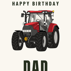 Furrow & Fields Greeting Card Happy Birthday Dad Case IH Maxxum 145 | Greeting Card Quality Farmers Merch