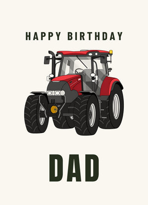 Furrow & Fields Greeting Card Happy Birthday Dad Case IH Maxxum 145 | Greeting Card Quality Farmers Merch