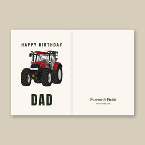 Furrow & Fields Greeting Card Happy Birthday Dad Case IH Maxxum 150 ActiveDrive 8 | Greeting Card Quality Farmers Merch