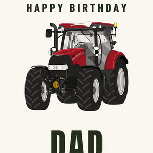 Furrow & Fields Greeting Card Happy Birthday Dad Case IH Maxxum 150 ActiveDrive 8 | Greeting Card Quality Farmers Merch