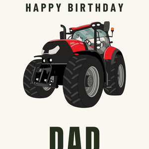 Furrow & Fields Greeting Card Happy Birthday Dad Case IH Optum 300 CVX | Greeting Card Quality Farmers Merch