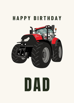 Furrow & Fields Greeting Card Happy Birthday Dad Case IH Optum 300 CVX | Greeting Card Quality Farmers Merch