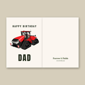 Furrow & Fields Greeting Card Happy Birthday Dad Case IH Quadtrac 715 | Greeting Card Quality Farmers Merch