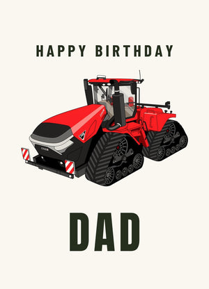Furrow & Fields Greeting Card Happy Birthday Dad Case IH Quadtrac 715 | Greeting Card Quality Farmers Merch