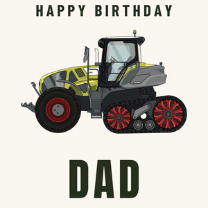 Furrow & Fields Greeting Card Happy Birthday Dad Claas Axion 900 | Greeting Card Quality Farmers Merch