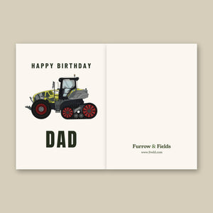 Furrow & Fields Greeting Card Happy Birthday Dad Claas Axion 900 | Greeting Card Quality Farmers Merch