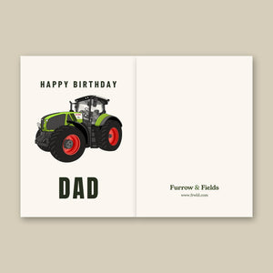 Furrow & Fields Greeting Card Happy Birthday Dad Claas Axion 960 | Greeting Card Quality Farmers Merch