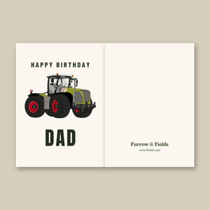 Furrow & Fields Greeting Card Happy Birthday Dad Claas Xerion 5000 Tractor VC | Greeting Card Quality Farmers Merch