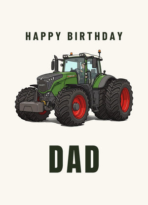 Furrow & Fields Greeting Card Happy Birthday Dad Fendt 1050 Vario Cartoon | Greeting Card Quality Farmers Merch