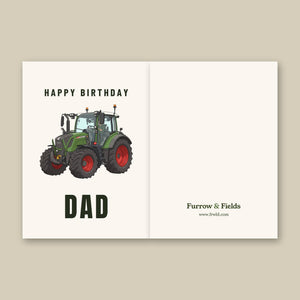 Furrow & Fields Greeting Card Happy Birthday Dad Fendt 313 Vario Cartoon | Greeting Card Quality Farmers Merch