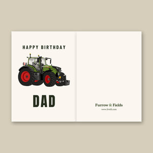 Furrow & Fields Greeting Card Happy Birthday Dad Fendt 728 Vario | Greeting Card Quality Farmers Merch