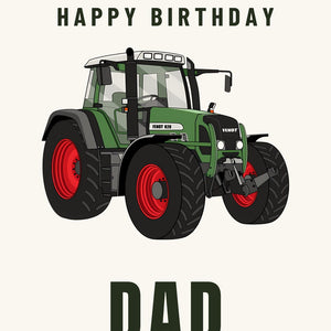 Furrow & Fields Greeting Card Happy Birthday Dad Fendt 820 Vario TMS | Greeting Card Quality Farmers Merch