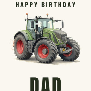 Furrow & Fields Greeting Card Happy Birthday Dad Fendt 930 Vario S4 Watercolour | Greeting Card Quality Farmers Merch