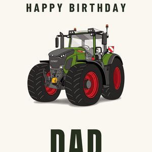 Furrow & Fields Greeting Card Happy Birthday Dad Fendt 942 Vario | Greeting Card Quality Farmers Merch