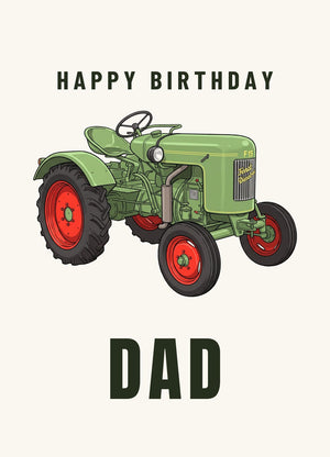 Furrow & Fields Greeting Card Happy Birthday Dad Fendt Dieselross Cartoon | Greeting Card Quality Farmers Merch