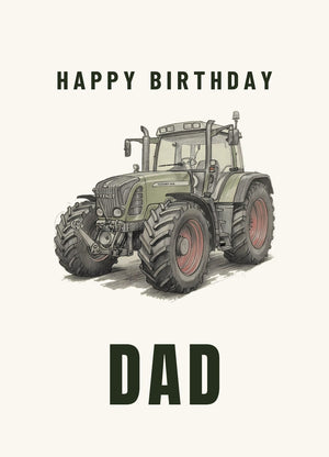 Furrow & Fields Greeting Card Happy Birthday Dad Fendt Favorit 818 Pencil Sketch | Greeting Card Quality Farmers Merch