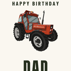 Furrow & Fields Greeting Card Happy Birthday Dad Fiat 110-90 | Greeting Card Quality Farmers Merch