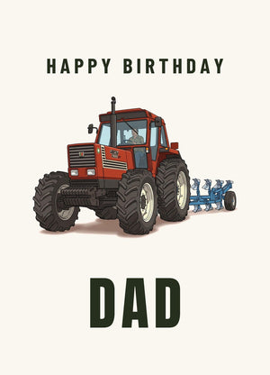 Furrow & Fields Greeting Card Happy Birthday Dad Fiat 1880 | Greeting Card Quality Farmers Merch