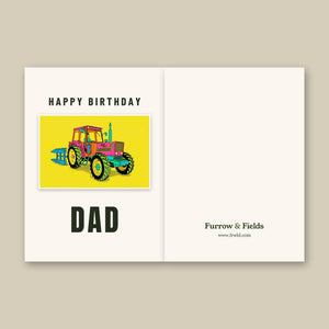 Furrow & Fields Greeting Card Happy Birthday Dad Fiat 1880 Pop Art | Greeting Card Quality Farmers Merch