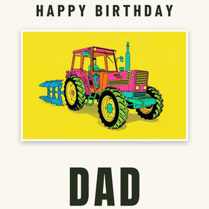 Furrow & Fields Greeting Card Happy Birthday Dad Fiat 1880 Pop Art | Greeting Card Quality Farmers Merch
