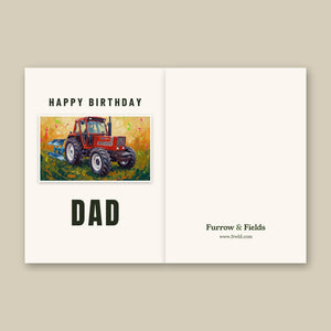 Furrow & Fields Greeting Card Happy Birthday Dad Fiat 1880 Splash Art | Greeting Card Quality Farmers Merch