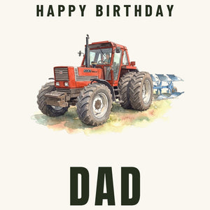 Furrow & Fields Greeting Card Happy Birthday Dad Fiat 1880 Watercolour | Greeting Card Quality Farmers Merch