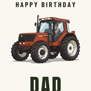 Furrow & Fields Greeting Card Happy Birthday Dad Fiat F130 | Greeting Card Quality Farmers Merch
