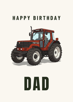 Furrow & Fields Greeting Card Happy Birthday Dad Fiat F140 | Greeting Card Quality Farmers Merch