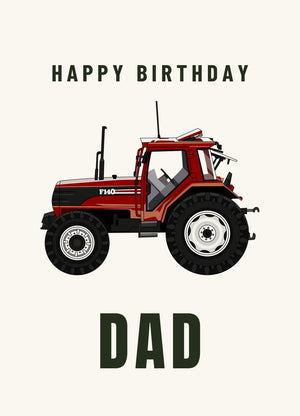 Furrow & Fields Greeting Card Happy Birthday Dad Fiat F140 Turbo | Greeting Card Quality Farmers Merch