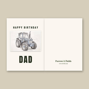 Furrow & Fields Greeting Card Happy Birthday Dad Ford 5610 Force II Pencil Sketch | Greeting Card Quality Farmers Merch
