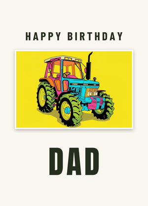 Furrow & Fields Greeting Card Happy Birthday Dad Ford 5610 Force II Pop Art | Greeting Card Quality Farmers Merch