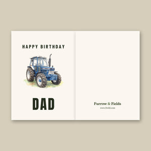 Furrow & Fields Greeting Card Happy Birthday Dad Ford 5610 Force II Watercolour | Greeting Card Quality Farmers Merch