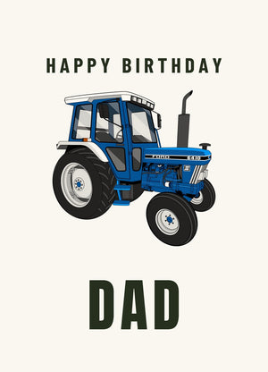 Furrow & Fields Greeting Card Happy Birthday Dad Ford 6410 2WD | Greeting Card Quality Farmers Merch
