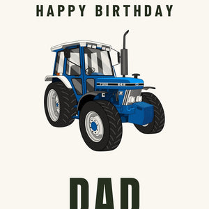 Furrow & Fields Greeting Card Happy Birthday Dad Ford 6410 4WD | Greeting Card Quality Farmers Merch